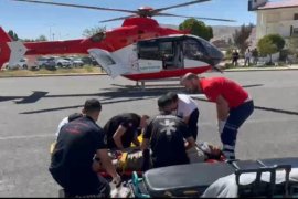 Dağ Yamacından Düşen Vatandaşa Ambulans Helikopterle Müdahale  