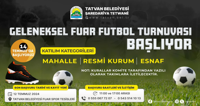 Tatvan'da Geleneksel Fuar Futbol Turnuvası Başlıyor